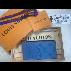 🌟🌟Rare🌟🌟Louis Vuitton Taigarama Coin Card Holder Denim